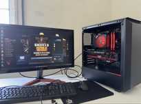 pc torre gaming + monitor + teclado e rato + tapete
