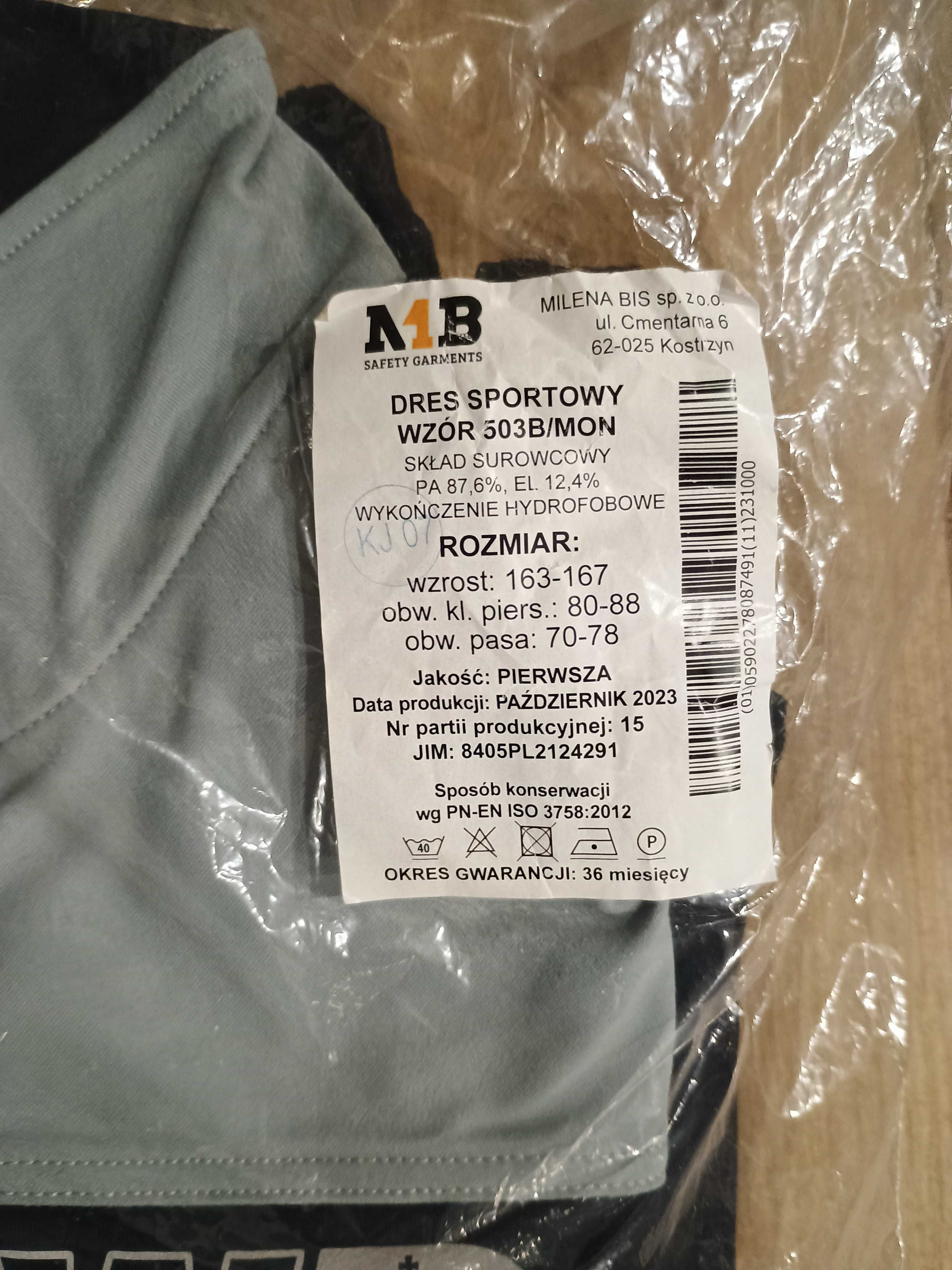 Wojskowy Dres Sportowy wzór 503B/MON rozmiar 80-88, 163-167, 70-78 cm