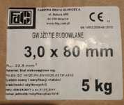 Sprzedam nowe Gwoździe budowlane gładkie 3x80 mm i  2,8x65mm  4kg