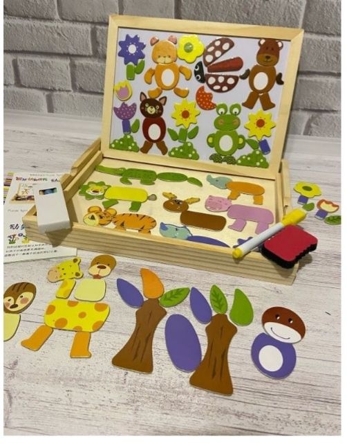 Хит продаж !Деревянный чемоданчик с магнитными фигурками .