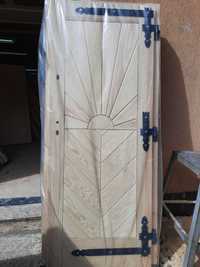 Drzwi drewniane wejściowe zewnętrzne góralskie