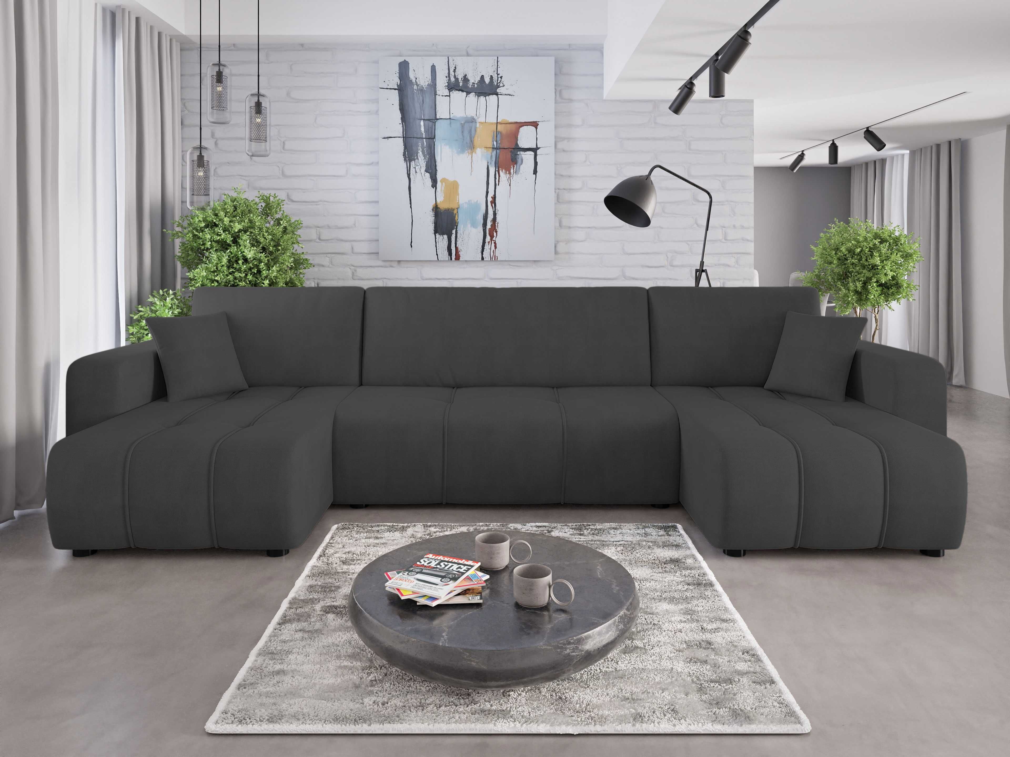 Narożnik Sofa Alice U funkcja spania pojemnik Poso 5 sprezyna falista