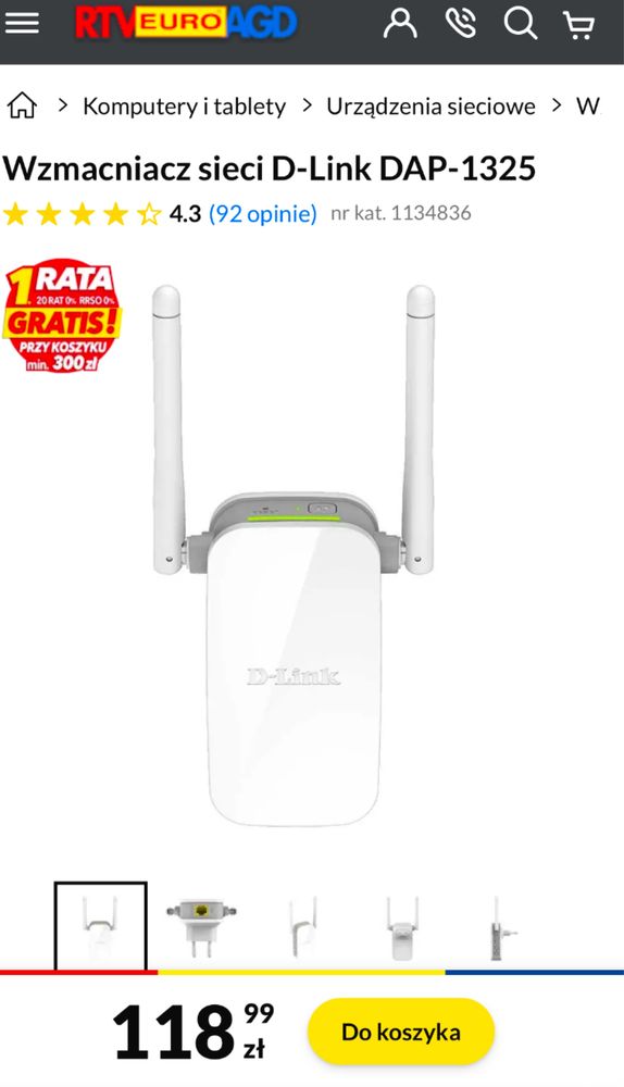 Wzmacniacz sieci D-Link DAP 1325