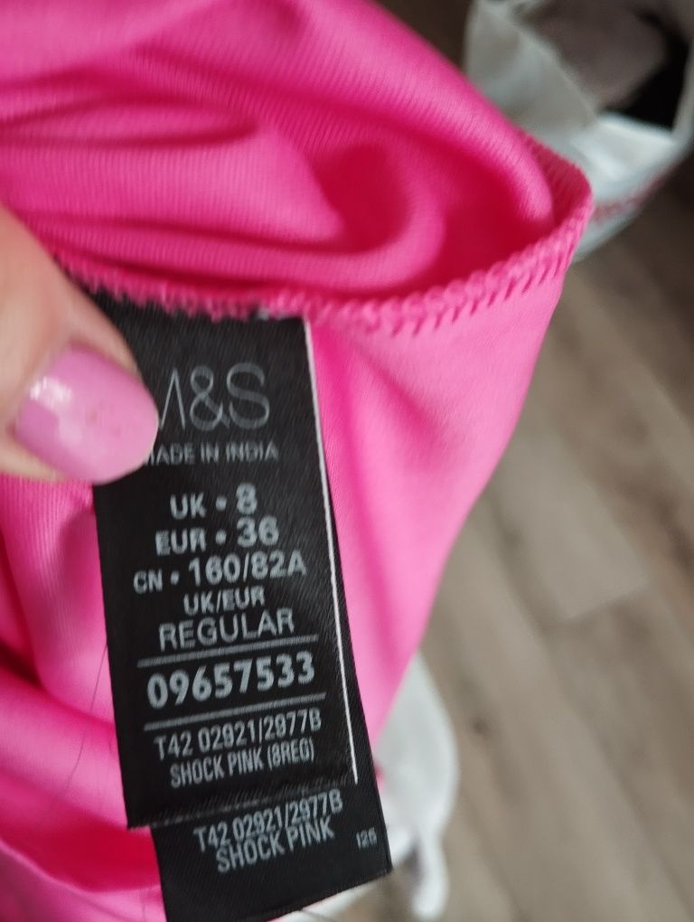 Piękna sukienka motyl oversize róż magenta S 36