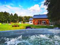 Domek CAŁOROCZNY nad jeziorem Lubie BALIA JACUZZI w cenie, SAUNA ZEW.