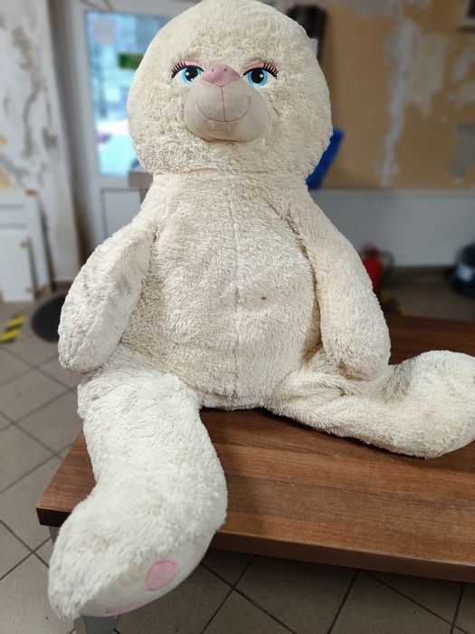 Miś pluszak misiek duży kremowy do wyczyszczenia