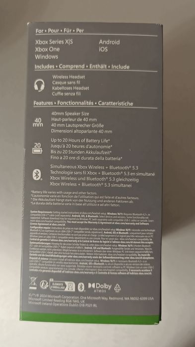 Auscultadores Microsoft XBOX/PC Wireless (SEM FIOS) / Bluetooth