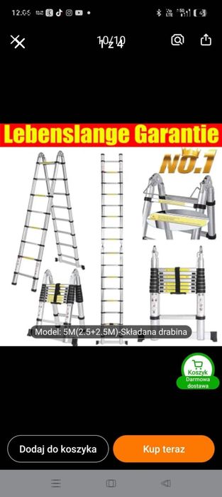 Drabina teleskopowa 5m
