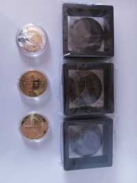 BITCOIN MONERO TETHER zestaw monet kryptowalut + holdery