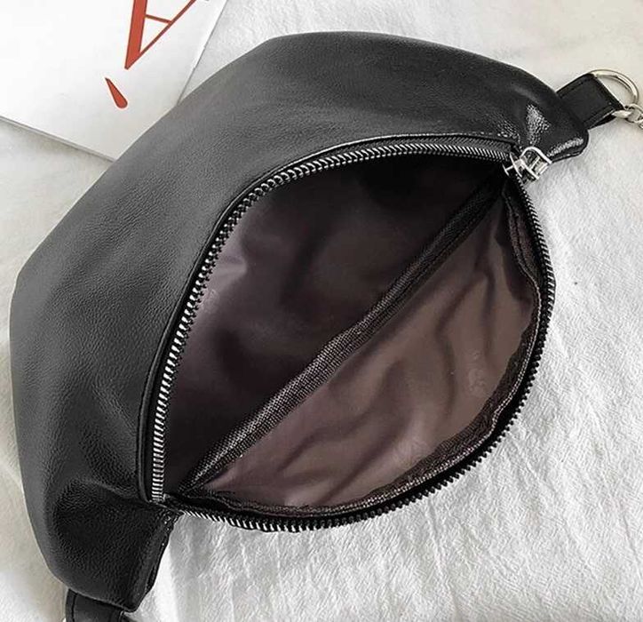 Жіноча женская белая черная сумка сумочка бананка месенджер на груди