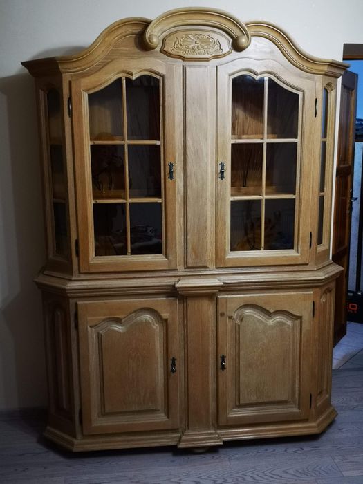 Komoda szafa witryna podswietlana kredens dąb rustykalny