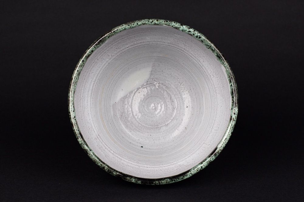 Donica ceramiczna recznie robiona i zdobiona vintage kwiat ceramika