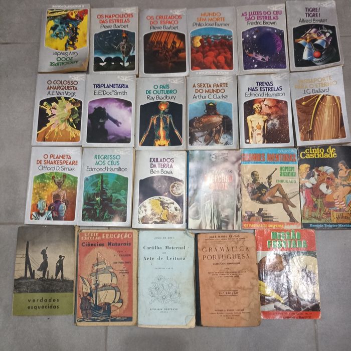 Lote de livros escolares e outros