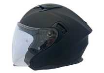 Motocyklowy kask APEX JI200 Solid czarny mat otwarty na choppera