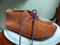 Półbuty sznurowane, botki zamszowe Clarks 36-37 EU 23,7 cm