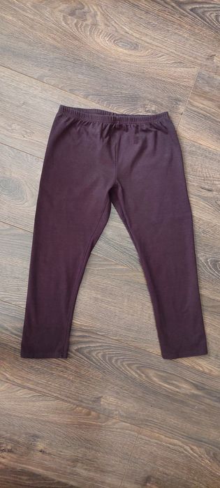 Legginsy trykotowe brązowe za kolano bawełna 36