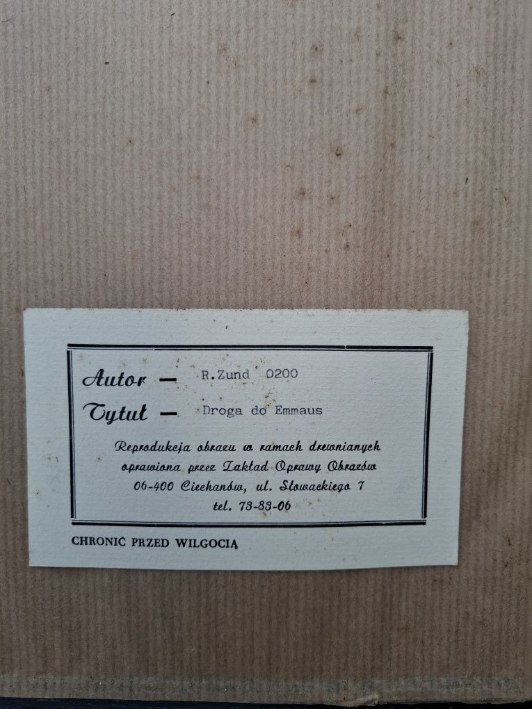 Obraz Drogą do Emmaus E.Zund reprodukcja