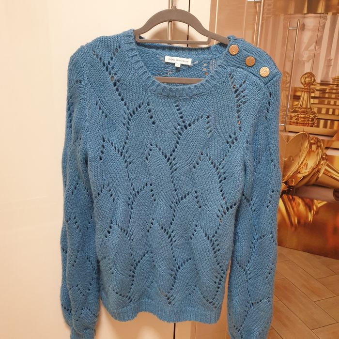 Sweter niebieski ażurowy 38 M