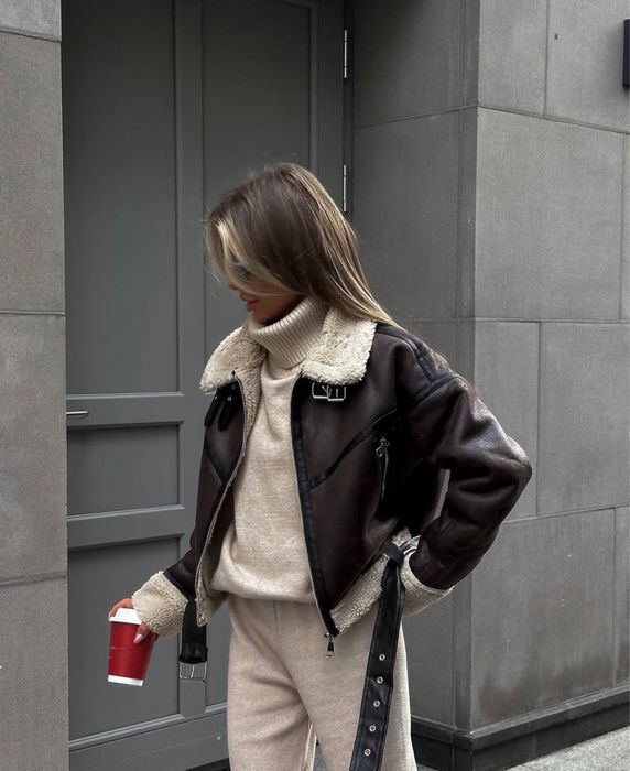 Жіноча куртка дублянки зимна хутро