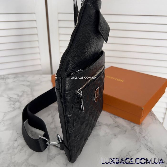 Чоловіча шкіряна сумка слінг Louis Vuitton мужская кожаная
