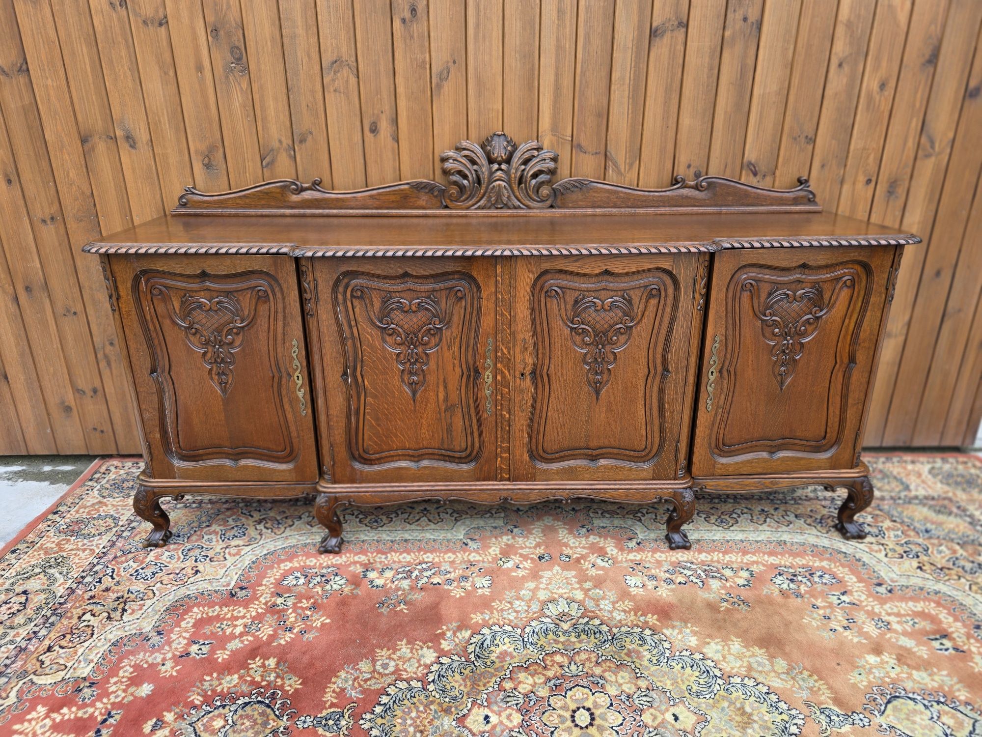 Komoda rzeźbiona chippendaile lwie łapy 227 cm #1682 Stylowy Węgrów