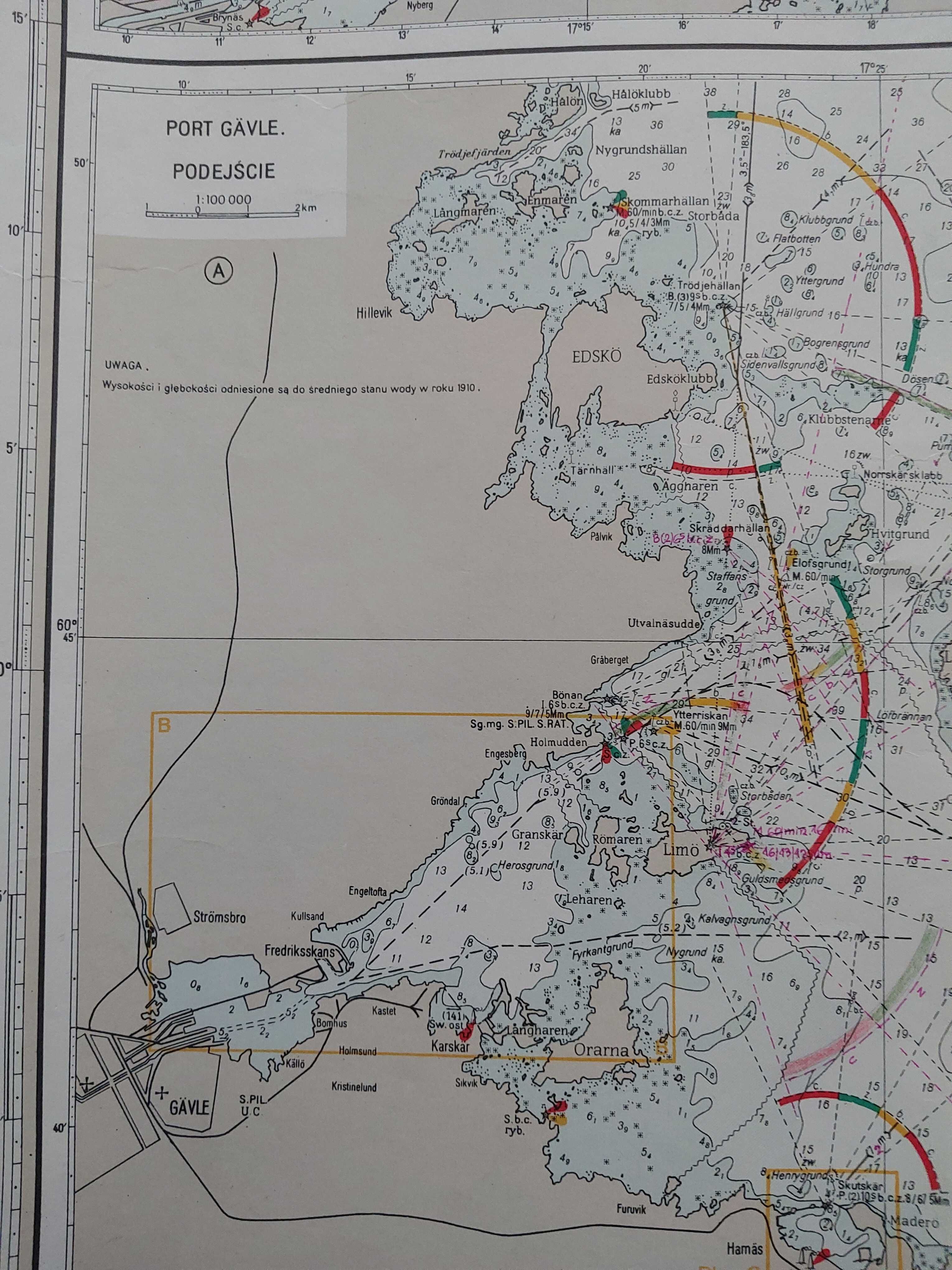 Mapa morskaPRL1979: Bałtyk. Zatoka Botnicka od Norrtalje do Hudiksvall