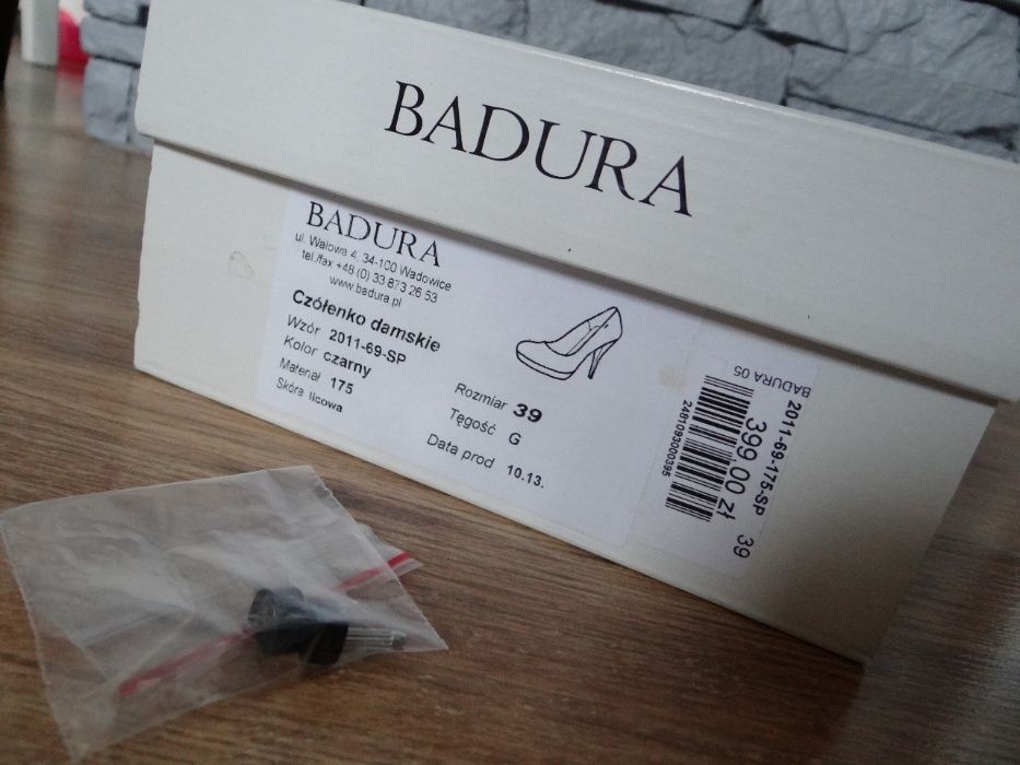 Badura 39 czarne szpilki obcas 11cm