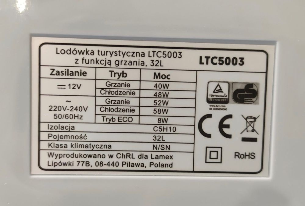 Lodówka turystyczna samochodowa XXL 32L 12V i 230V z funkcją grzania