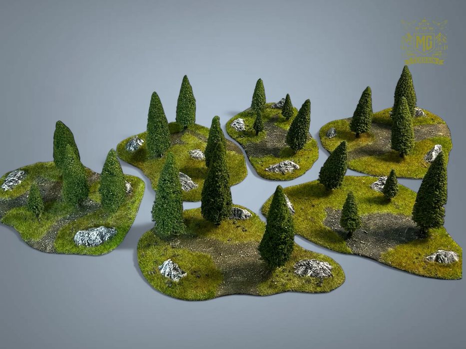 Zestaw 6 lasów teren gry bitewnej Makiety lotr sbg bolt action  wh40k