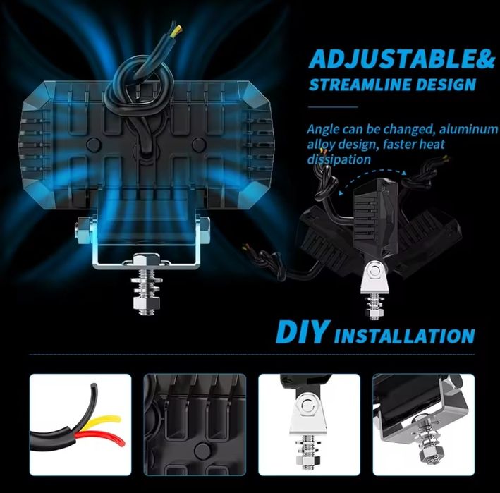 Лампа для авто 9-30В, 25W, IP68, протитуман, офф-роуд