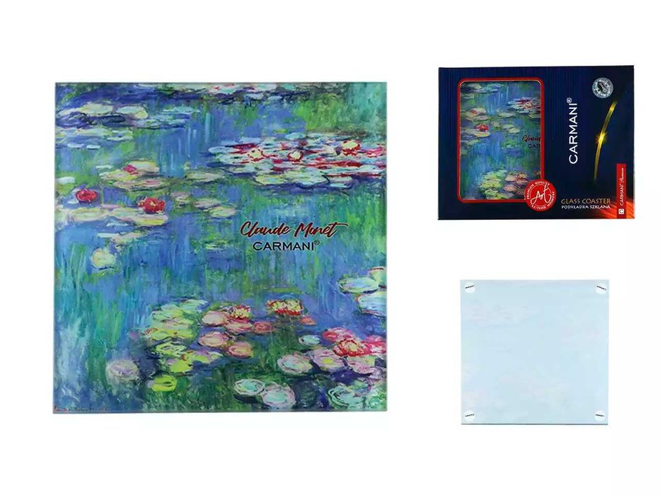 NOWA podkładka szklana Claude Monet Nenufary Lilie wodne 13x13cm
