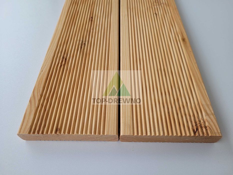 Deska tarasowa ryflowana dwustronnie 27x140 z modrzewia europejskiego!