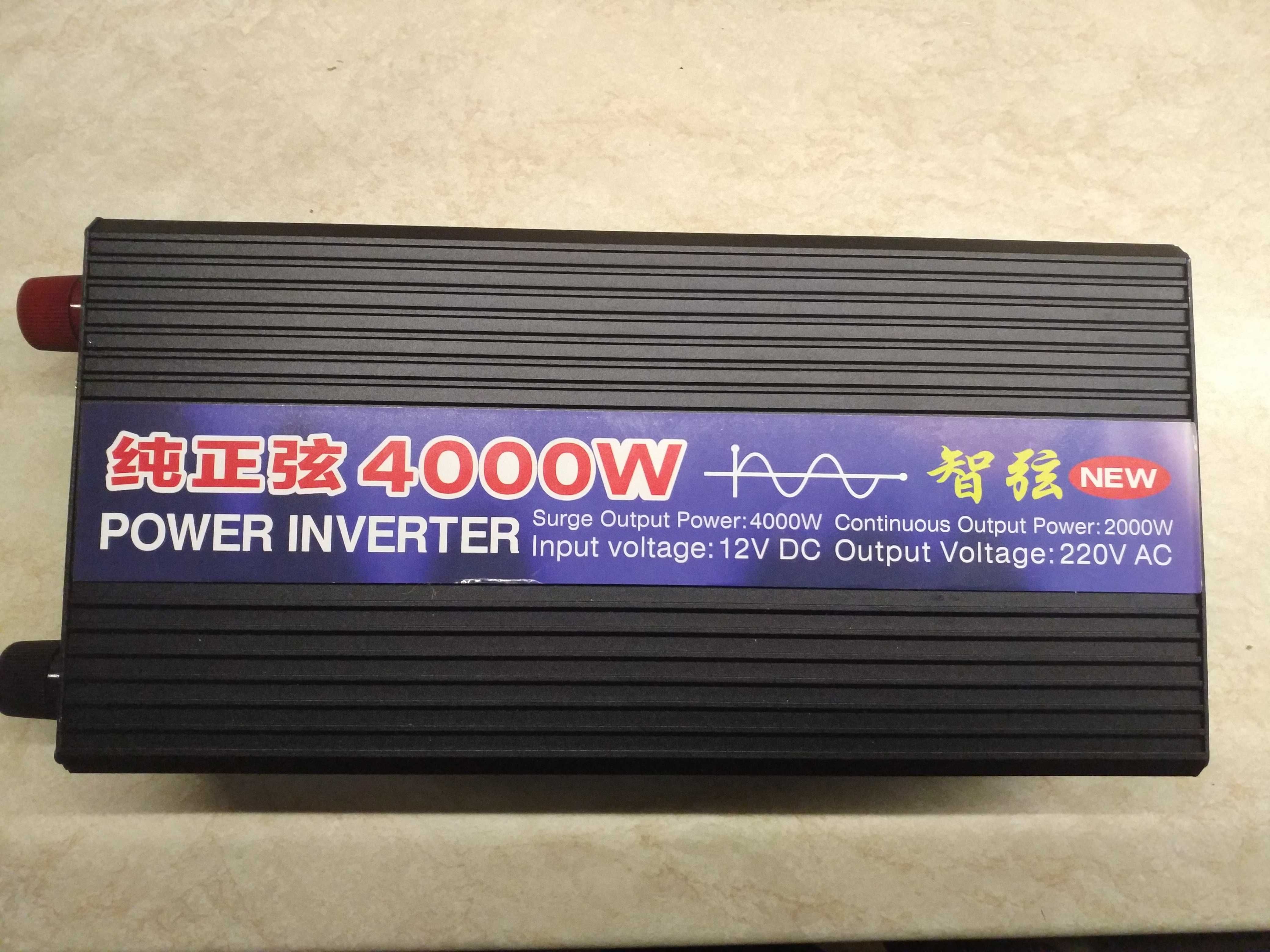 Инвертор 4000W 12-220V, 50Hz, чистый синус pure sine