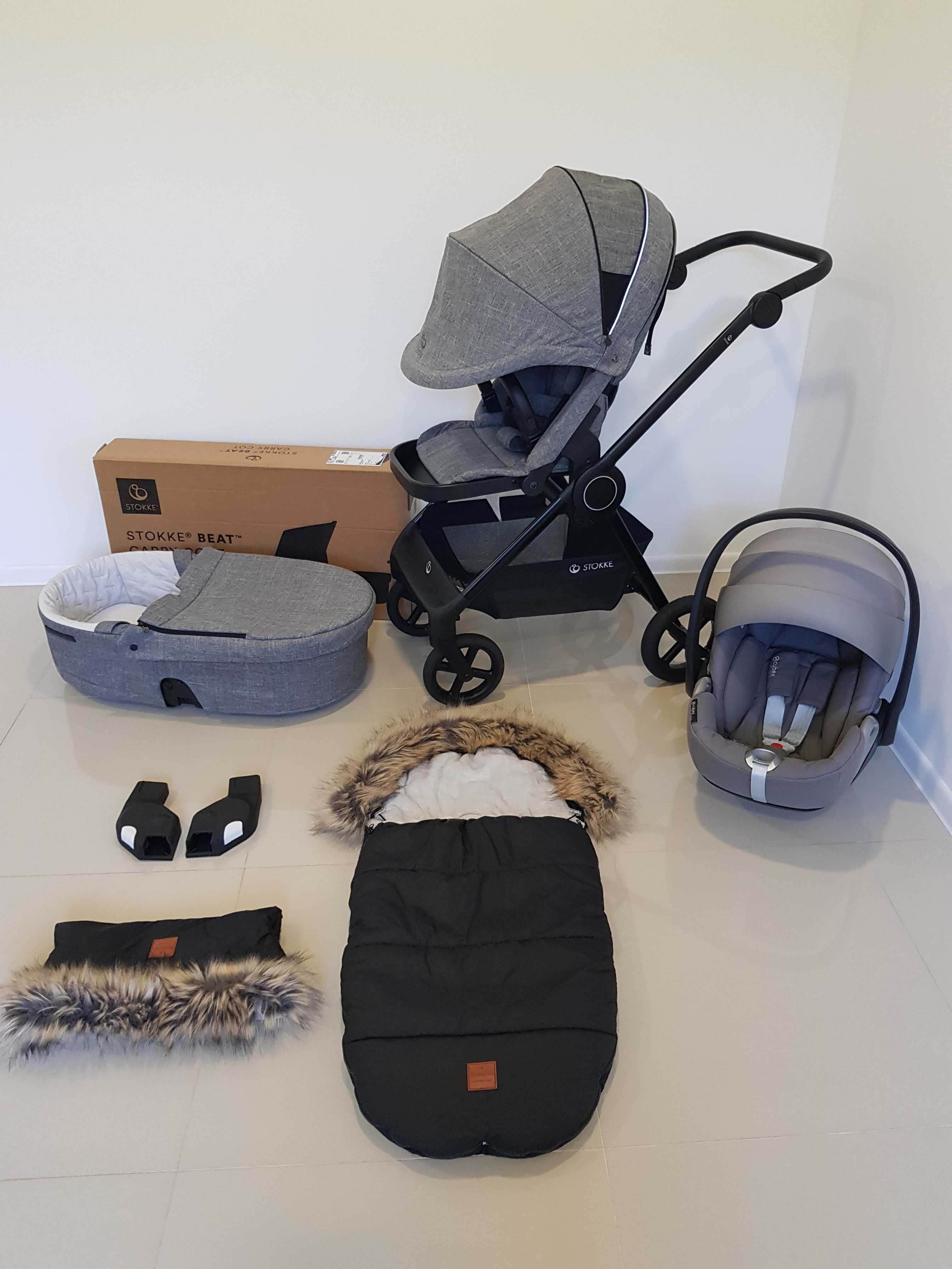 Lekki wózek Stokke Beat 3w1 z rozkładanym fotelikiem Cybex