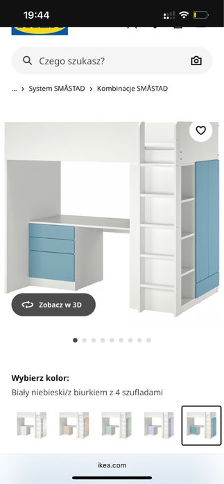Sprzedam łóżko piętrowe Smastad Ikea