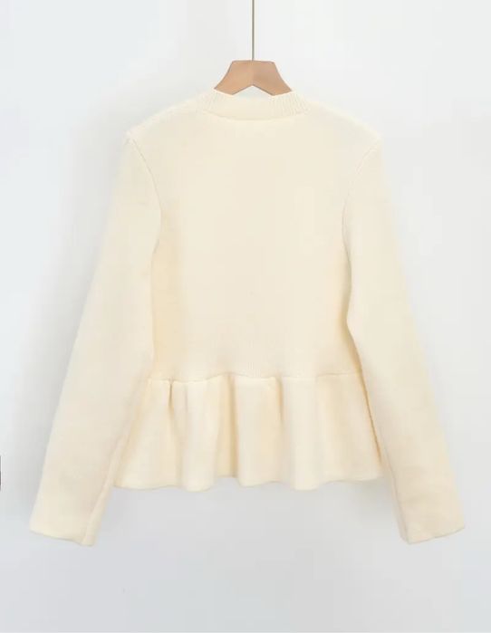 Теплий світер кардиган бежево-молочного кольору