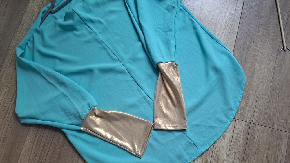 Nowa bluzka złote rękawy L Xl