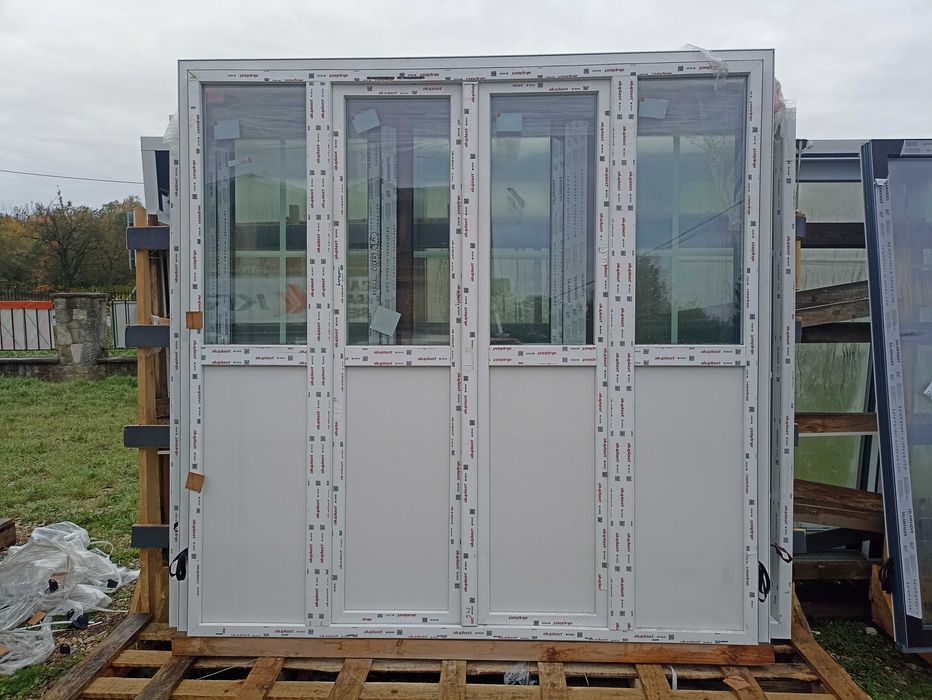 Okno tarasowe pcv 226/228 białe cztery kwatery