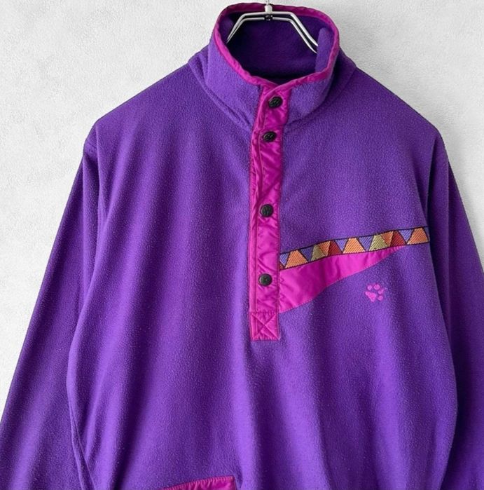 Чоловічий вінтажний светр флісова толстовка 90-их ретро Jack Wolfskin