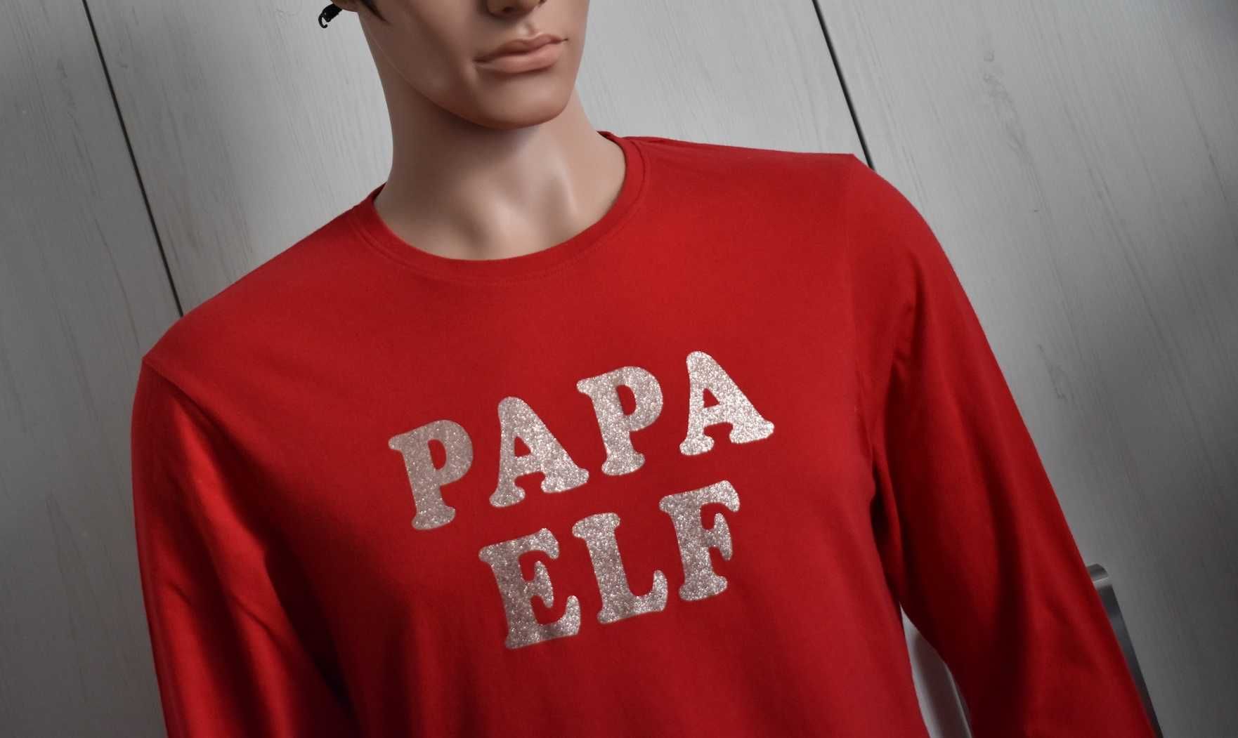 Koszulka świąteczna M Papa Elf mikołaj renifer xmas święta bluzka męsk