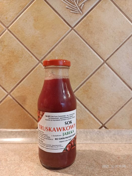 100 % soki naturalne bez cukru malinowy jabłkowo-malinowy truskawkowy