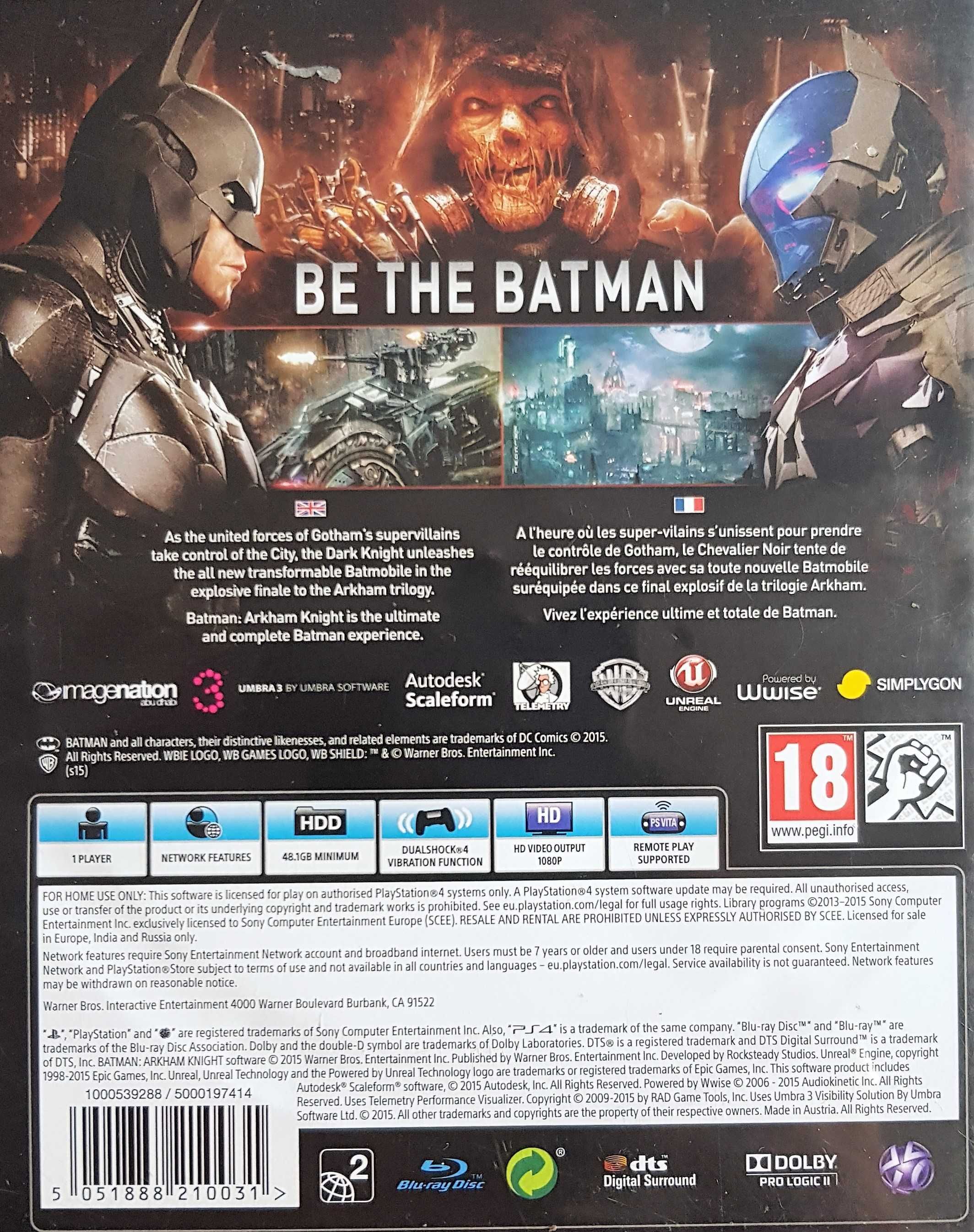 Batman Arkham Knight PL Playstation 4 PS4 PS5 Sklep Multigames Kraków