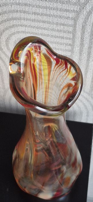 Ząbkowice wazon sękacz - kolorowe szkło- PRL