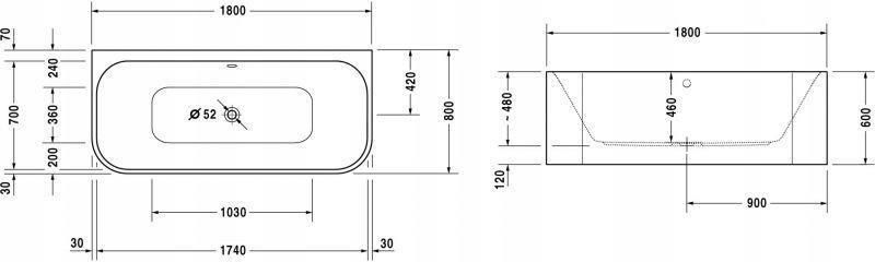 Nowa wanna Duravit Happy D2