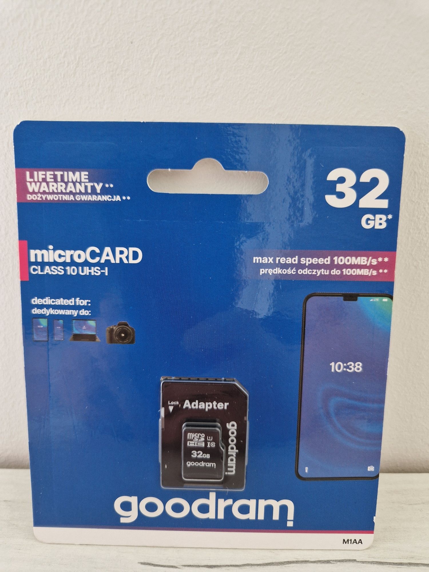 Karta pamięci micro sd GOODRAM - 32GB adapterem UHS I CLASS 10 100MB/s