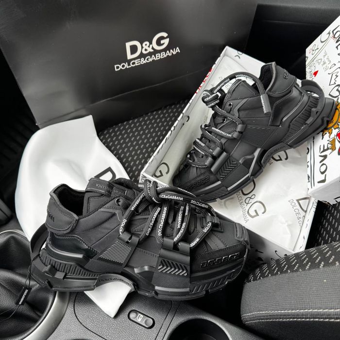 Жіночі кросівки дольче чорні Dolce & Gabanna Space black Premium