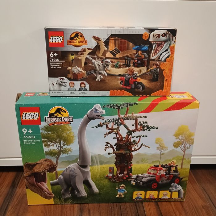 Lego Jurrasic Park Jurrasic World 76960 + 76945 opakowania po klockach