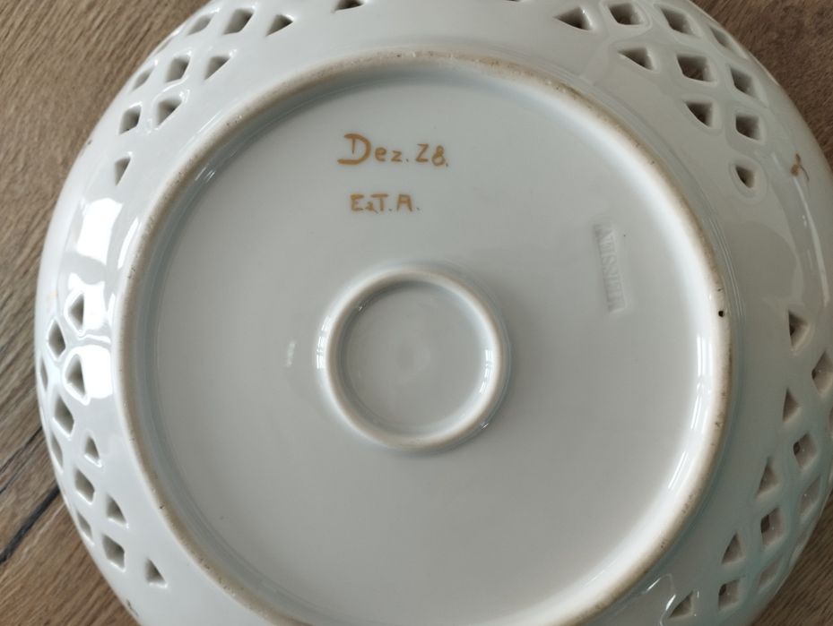 Piękna ażurowa stara patera Miśnia Meissen
