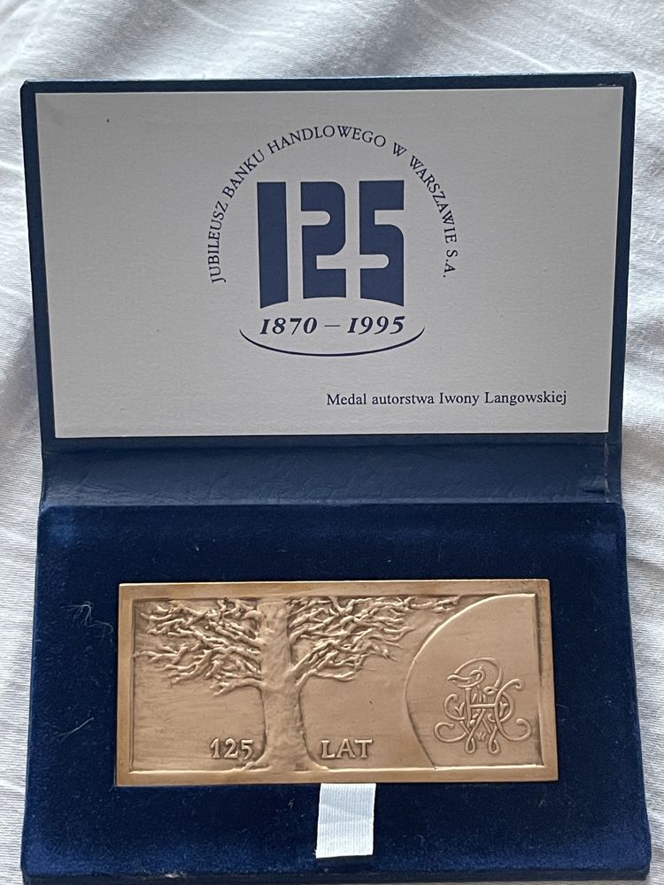 Medal 125 lat Banku Handlowego w Warszawie 1995. Mennica Państwowa