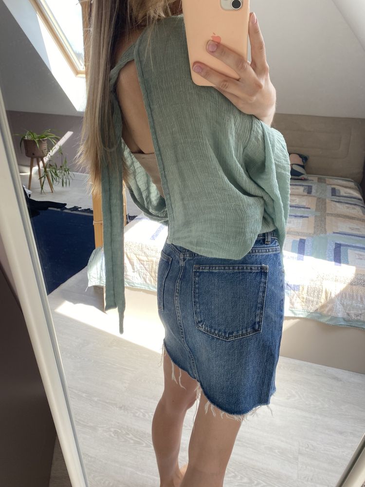 Spódniczka H&M 36/34 S jeansowa mini krótka klasyczna